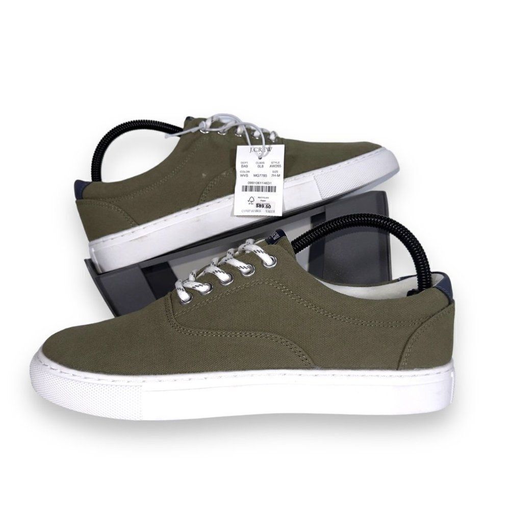 J. Crew Explorer Canvas Casual Sneakers Olive Green AW265 Men's 7 Women's 9